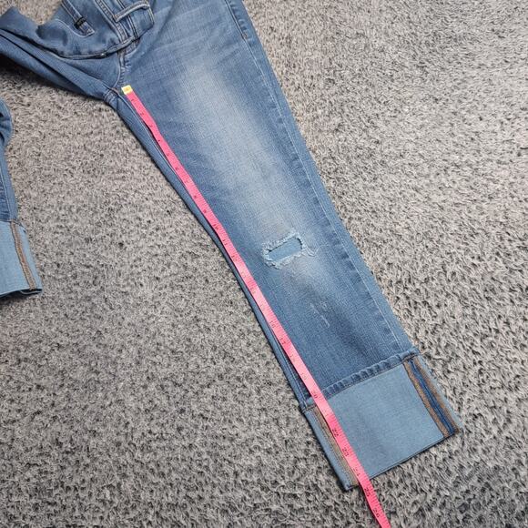 Buffalo David Bitton Jeans Women 26 Blue Mid Rise Cropped Stretch Preppy Denim - Picture 8 of 10